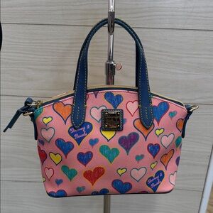 Dooney & Bourke Ruby Rainbow Candy Hearts Bitsy Satchel